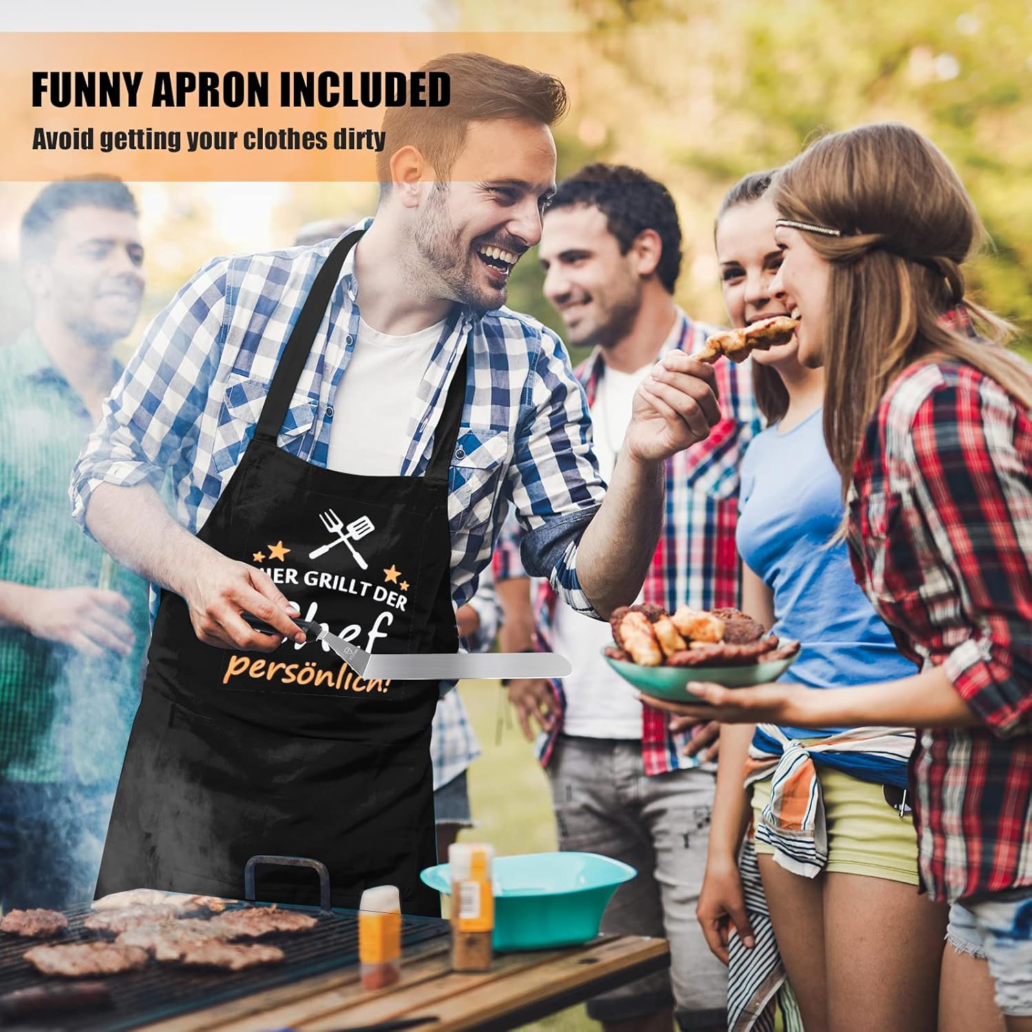 MUJUZE Stainless Steel Griddle Accessory Set, Gift Griddle Kit for Men and Dad, Professional Spatula for Barbecue Grill Teppanyaki and Camping